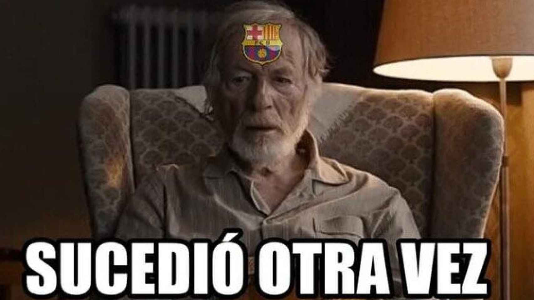 Meme de la eliminación del Barcelona de la Champions League