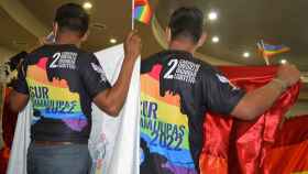 Integrantes de la comunidad LGBTI se manifiestan en Tamaulipas.