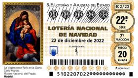 Imagen de los décimos de la Lotería de Navidad 2022.