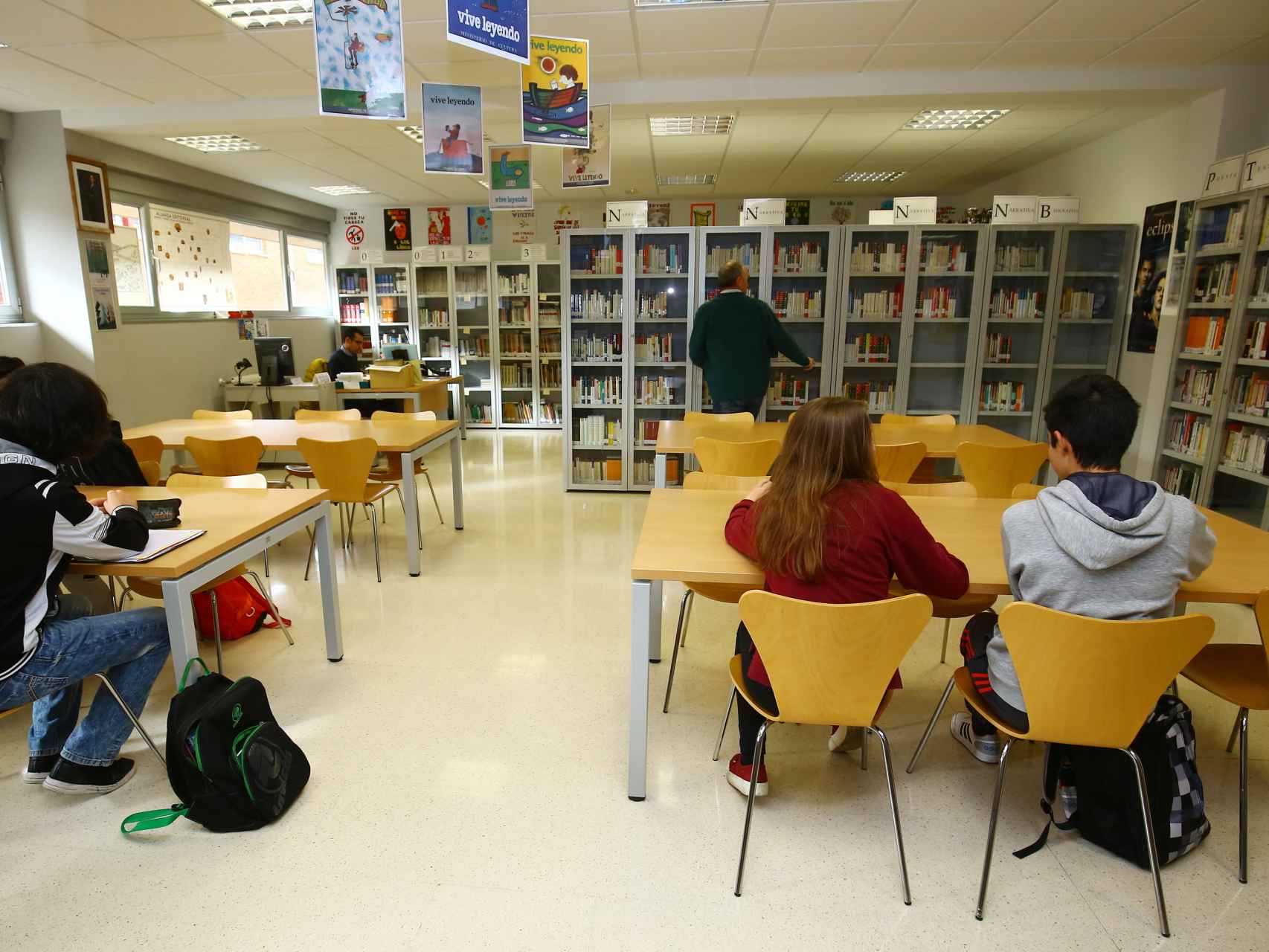 Imagen de una biblioteca de un centro escolar de Castilla y León.