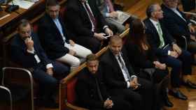 Neymar Jr, Neymar Senior, Bartomeu y Sandro Rosell en el juicio por el fichaje del jugador brasileño