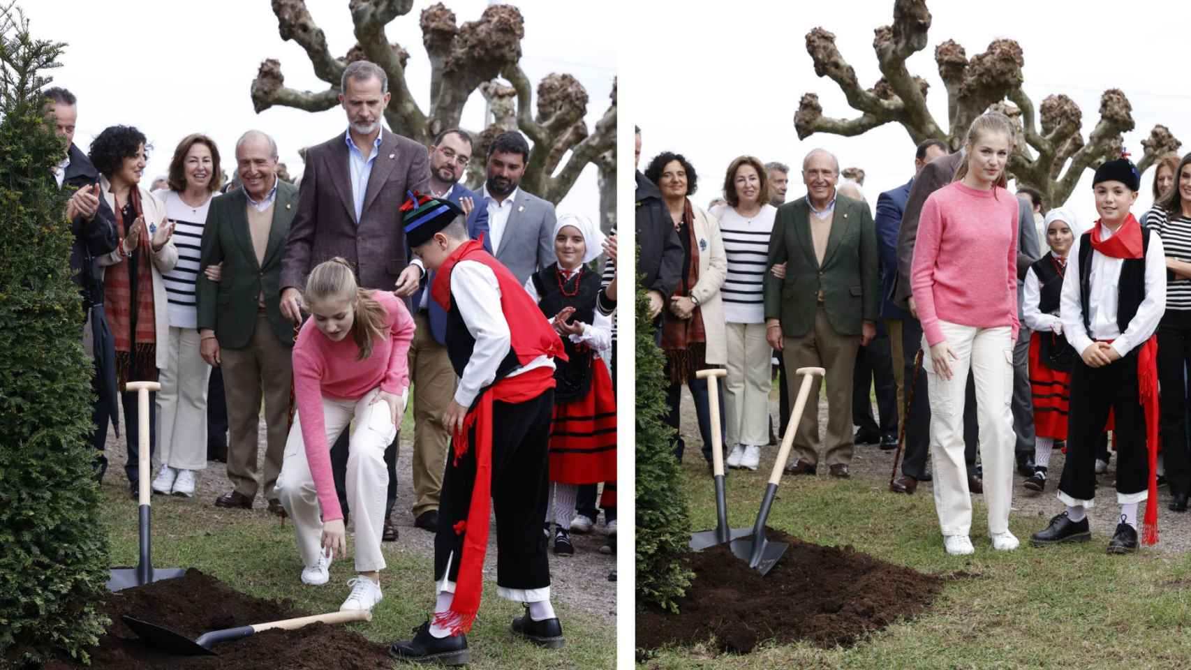 La princesa se animó a plantar un árbol.