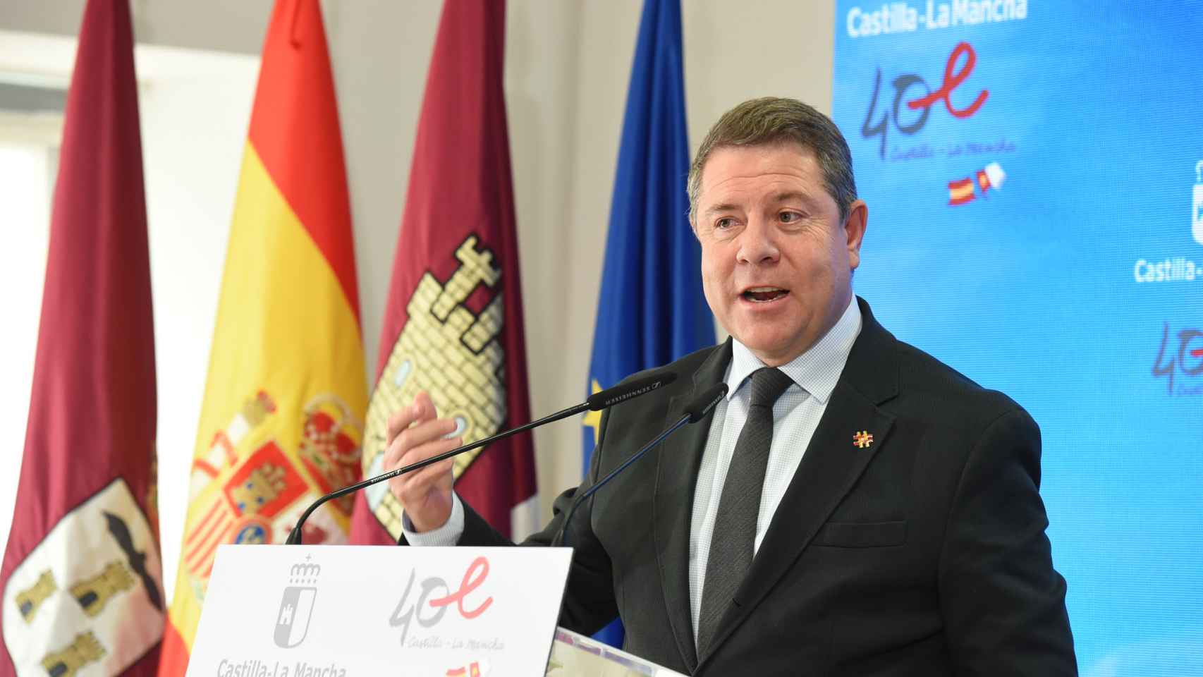 Emiliano García-Page, presidente de Castilla-La Mancha, en una imagen de este lunes en Albacete