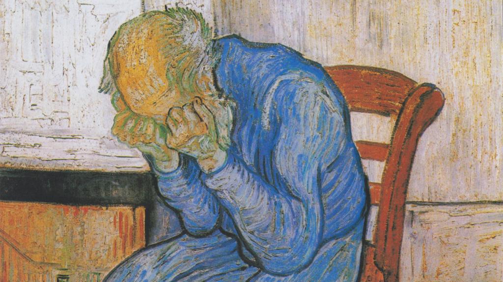 Un detalle de 'En la puerta de la eternidad', pintura al óleo de Vincent van Gogh realizada en 1890 en Saint-Rémy de Provence. La obra fue completada mientras el pintor permanecía convaleciente de una grave recaída en su salud mental dos meses antes de su muerte