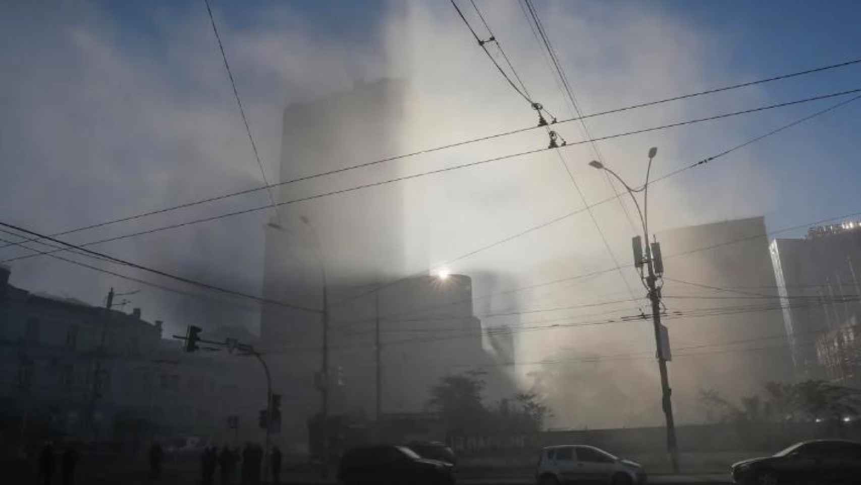 Un bombardeo ruso en Kiev.