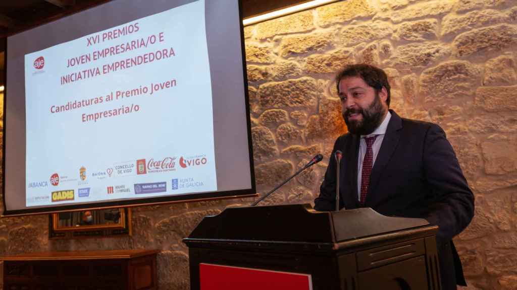 Intervención de Luciano Covelo, presidente de Aje Galicia, en la entrega de premios de 2021.