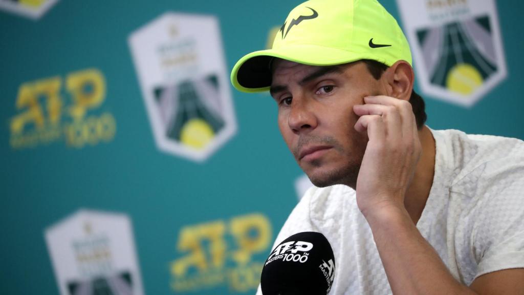 Rafa Nadal, en rueda de prensa del Masters 1.000 de París-Bercy