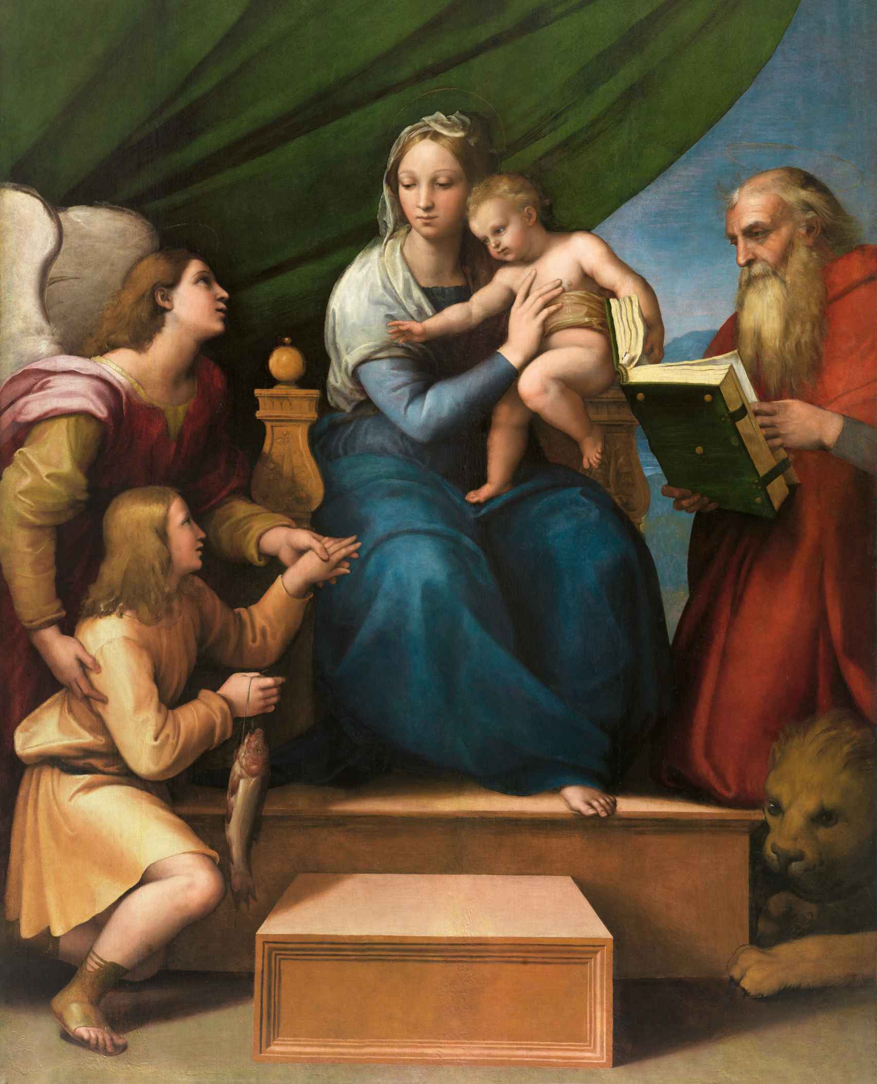 Rafael: 'Sagrada Familia con Rafael, Tobías y San Jerónimo (Virgen del pez)', 1512-13
