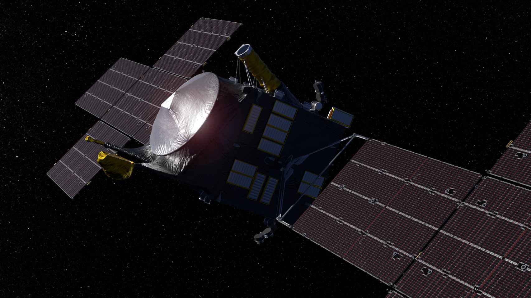 Ilustración del satélite de la misión Psyche de la NASA
