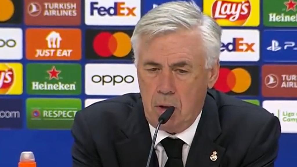 Ancelotti, en rueda de prensa.