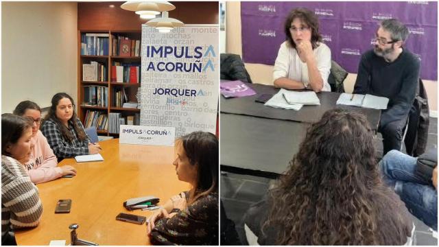 Podemos y BNG se reúnen con personal de bibliotecas.