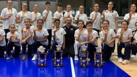 Jóvenes medallistas de Sada en el Campeonato de España.