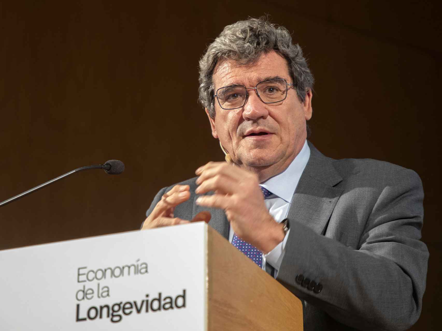 El ministro de Seguridad Social, José Luis Escrivá, este miércoles en el Congreso Internacional de Economía de la Longevidad en Salamanca.