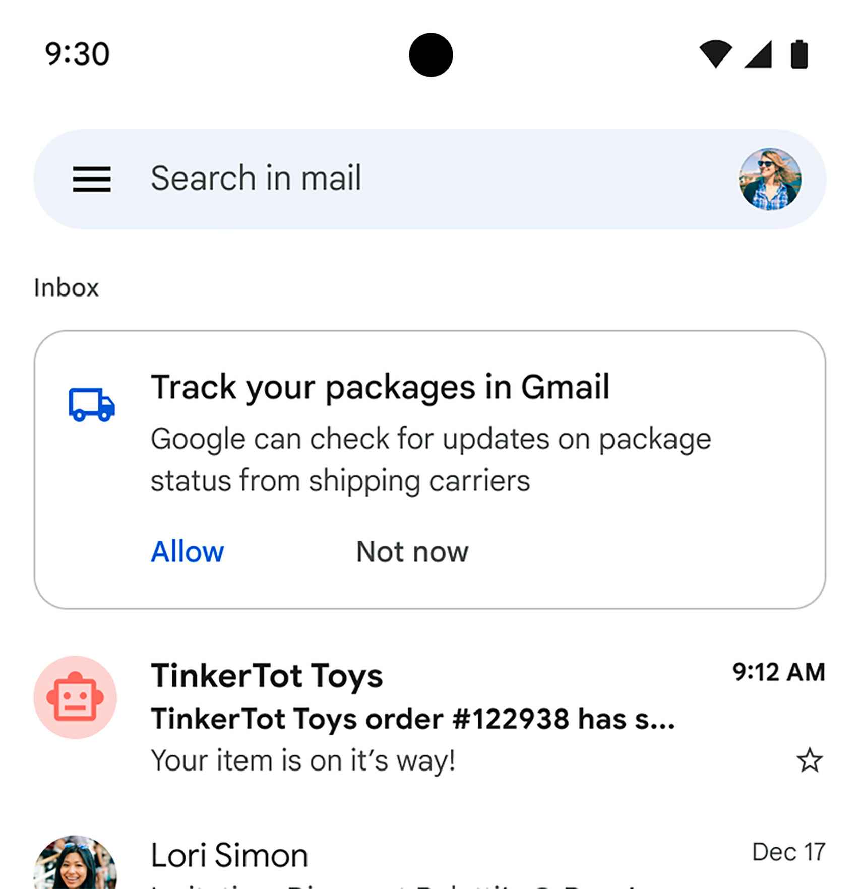 Gmail con su nuevo seguimiento