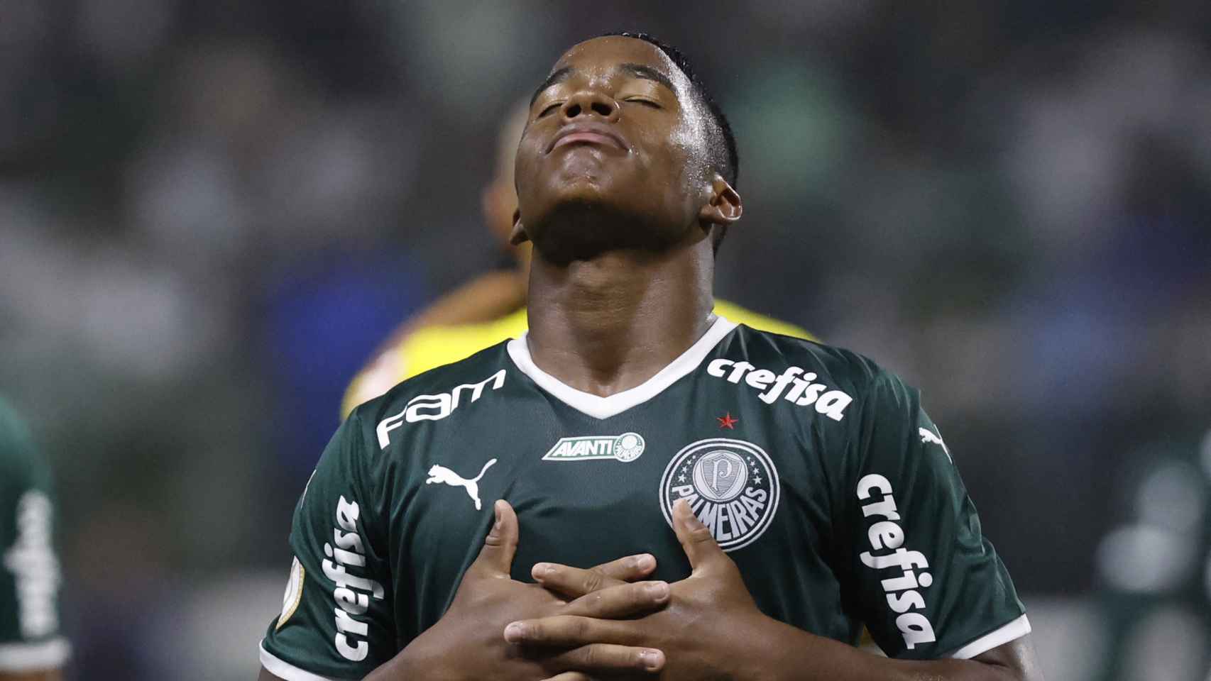 Endrick celebra un gol con el Palmeiras