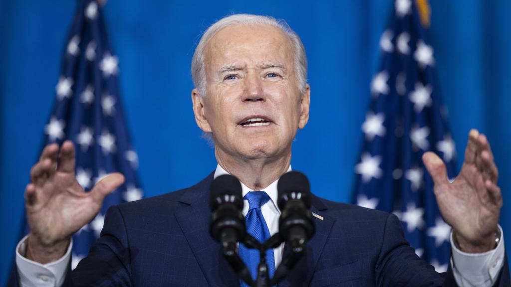 El presidente de los Estados Unidos, Joe Biden, este miércoles en el Comité Nacional Demócrata en Washington.