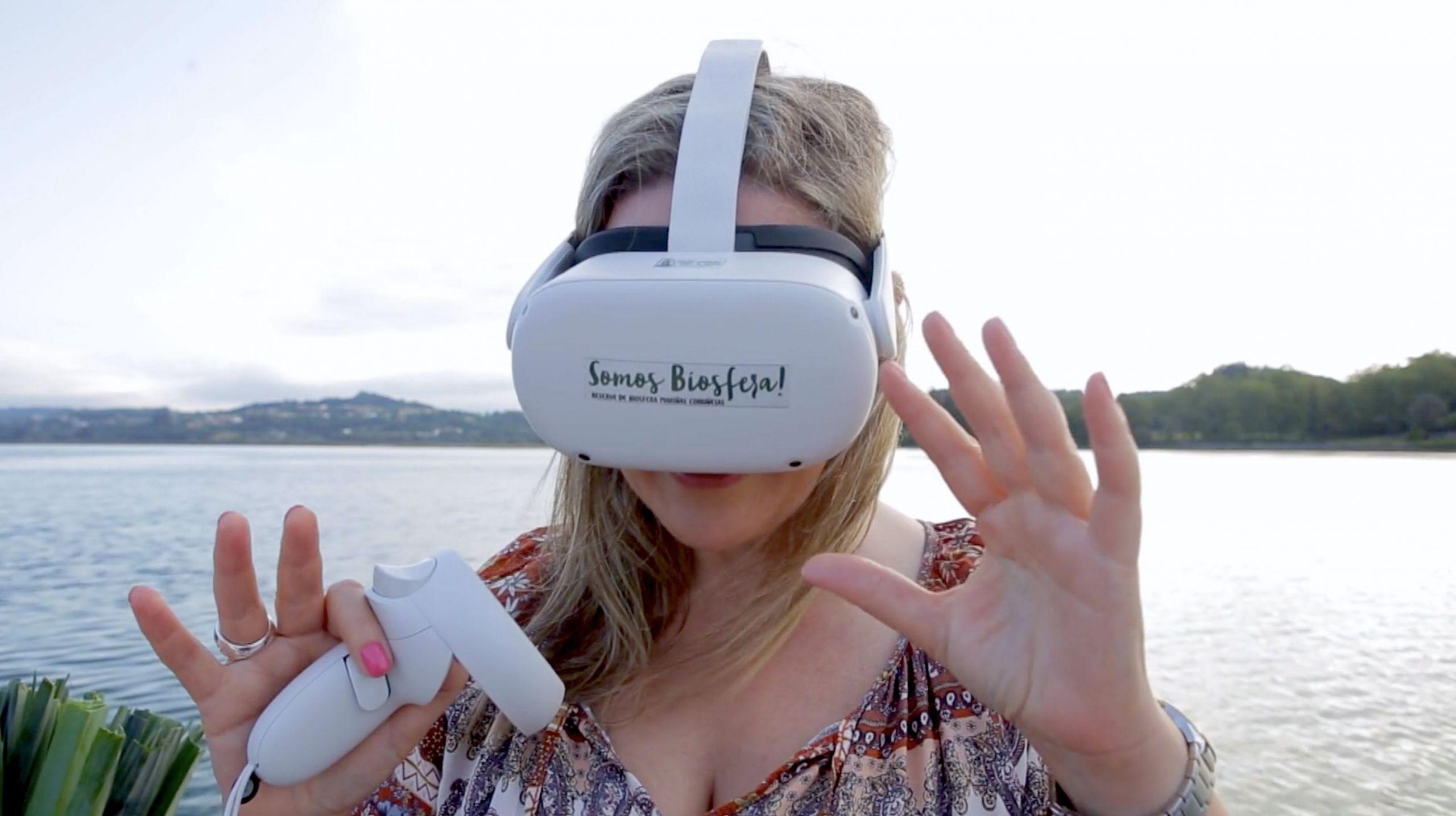 Experiencia inmersiva con gafas de realidad virtual. Foto: Reserva da Biosfera