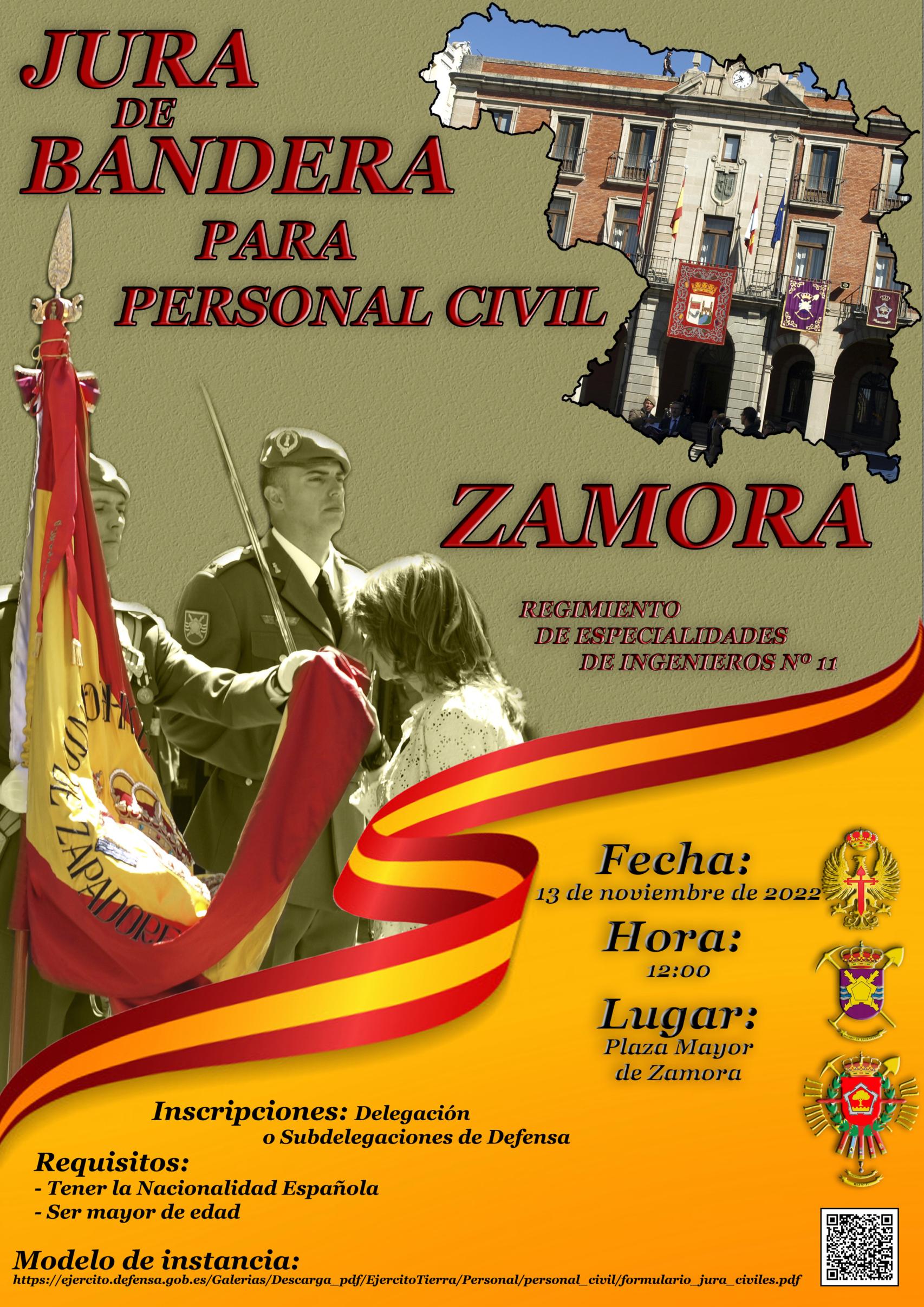 Cartel de la jura de bandera en Zamora