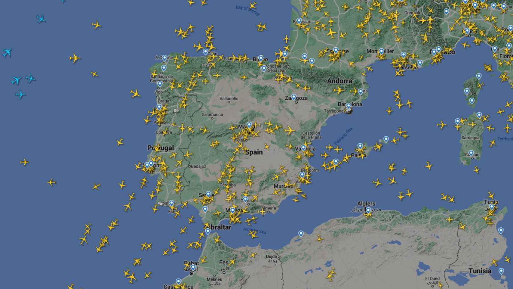 Momento en el que se ha parado el tráfico aéreo en Cataluña