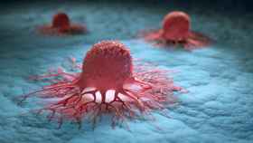 Ilustración 3D de unas células cancerosas.