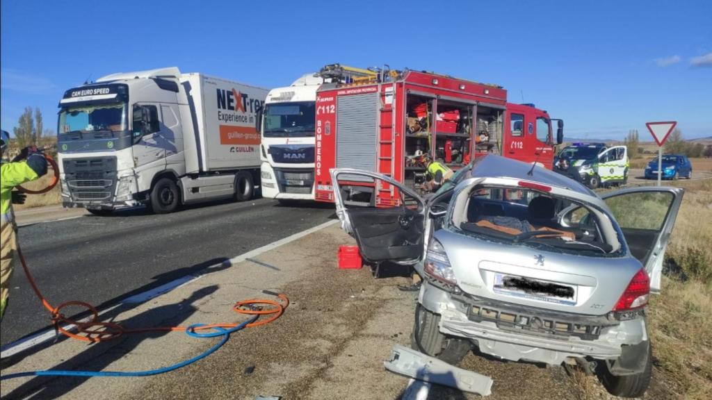 Imagen de los vehículos que han chocado en Soria