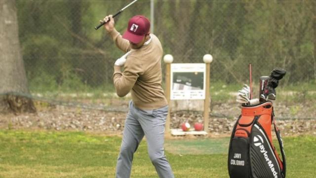 Javier Colomo, en uno de los entrenamientos de MyGolfClass.