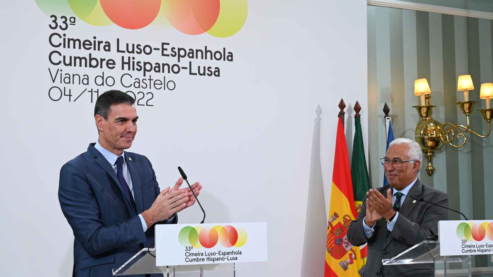Pedro Sánchez y António Costa, en su comparecencia conjunta tras la 33ª Cumbre Hispano-Portuguesa.