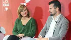 La ministra de Educación, Pilar Alegría, y el secretario general del PSOE de Castilla y León, Luis Tudanca, participan en un encuentro con alcaldes de la provincia de Burgos en Villagonzalo Pedernales