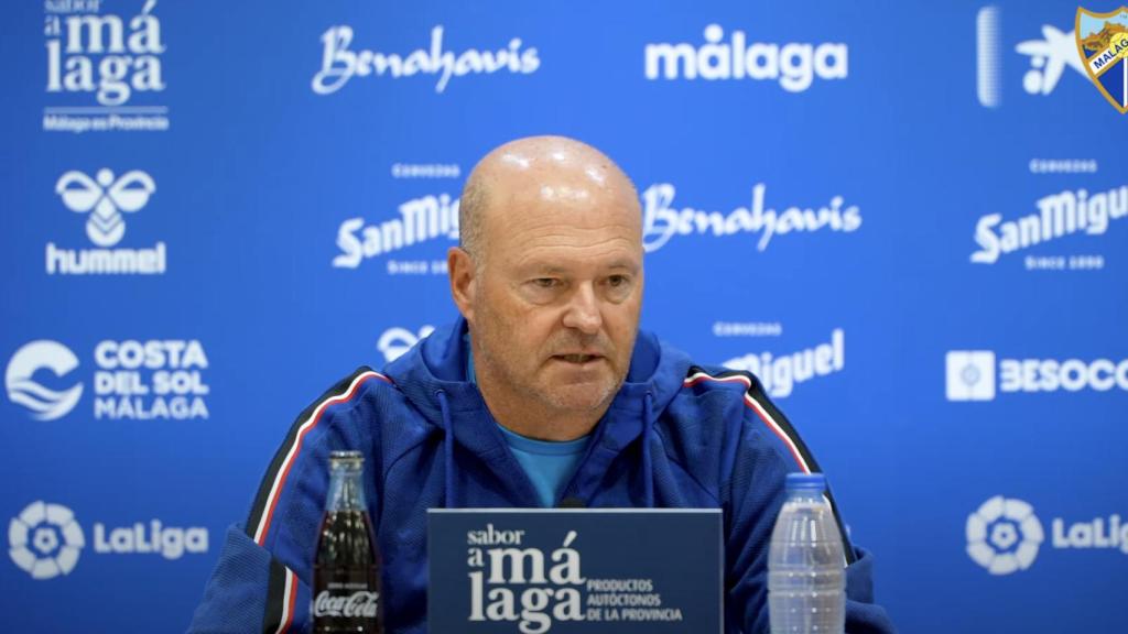 Pepe Mel durante la rueda de prensa previa al Málaga CF vs. Sporting de Gijón