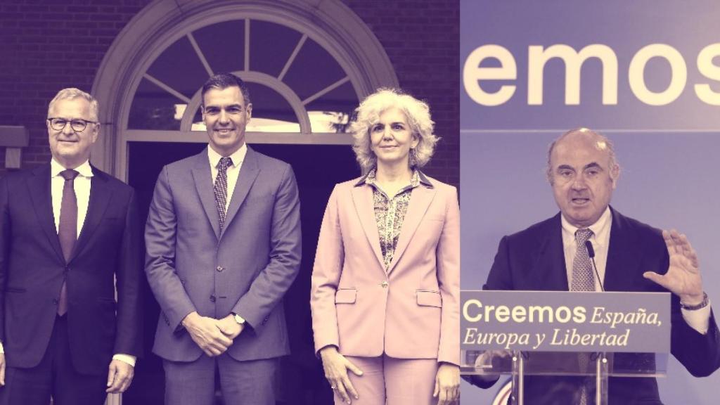 Søren Skou (Maersk), Pedro Sánchez, Amparo Moraleda y Luis de Guindos.