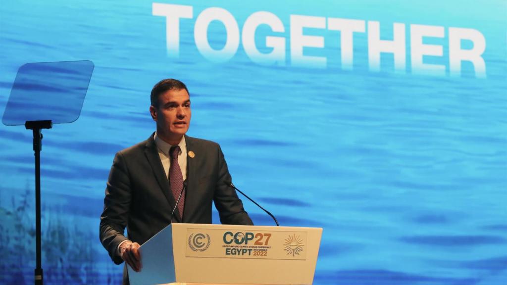 Pedro Sánchez durante la COP27.