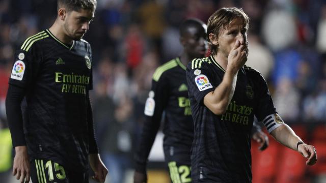 Decepción en las caras de los futbolistas del Real Madrid.