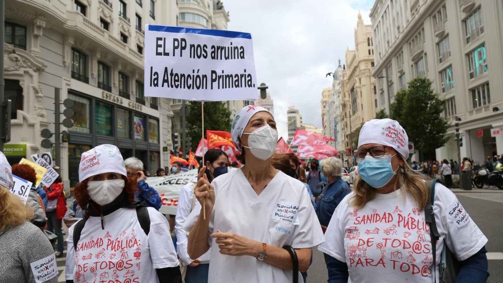 Imagen de una manifestación por la sanidad pública.