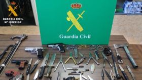 Algunas armas blancas decomisadas por la Guardia Civil, en imagen de archivo.