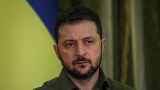 El presidente de Ucrania, Volodymyr Zelenskiy , en una rueda de prensa conjunta con el presidente alemán, Frank-Walter Steinmeier, el pasado 25 de octubre de 2022