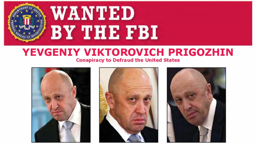 El empresario Yevgeny Prigozhin en el documento de búsqueda del FBI.