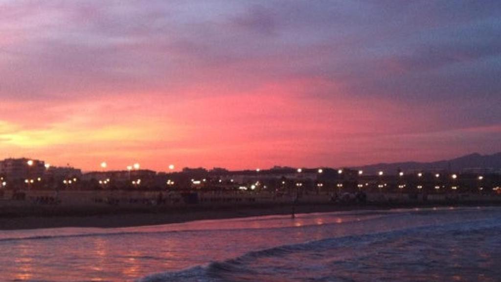 Playa de Sacaba al atardecer.