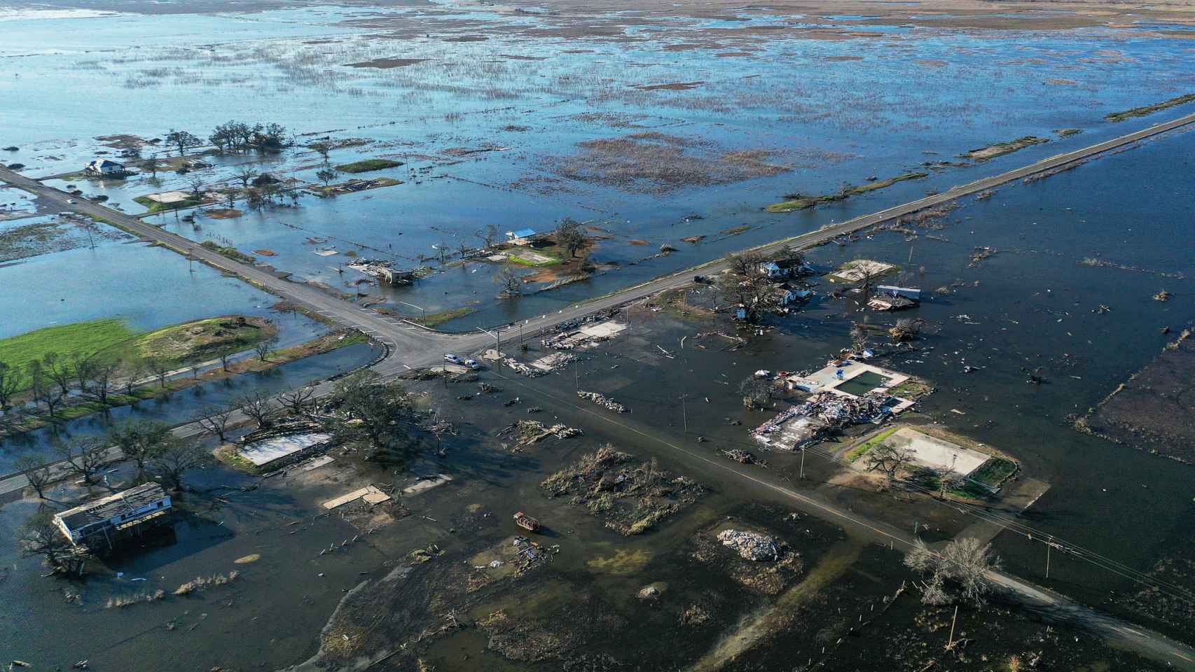 Los daños que ocasionó el huracán Delta en la costa del Golfo de Luisiana.