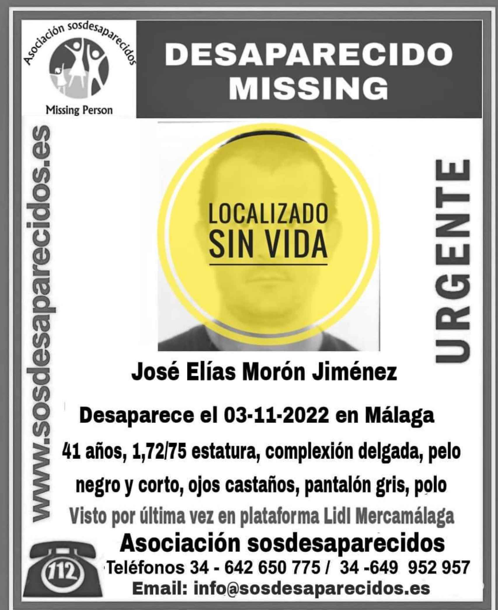 Cartel informando del fallecimiento de José Elías.