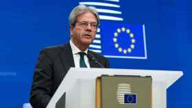 El comisario de Asuntos Económicos, Paolo Gentiloni, durante la rueda de prensa del Eurogrupo del pasado lunes