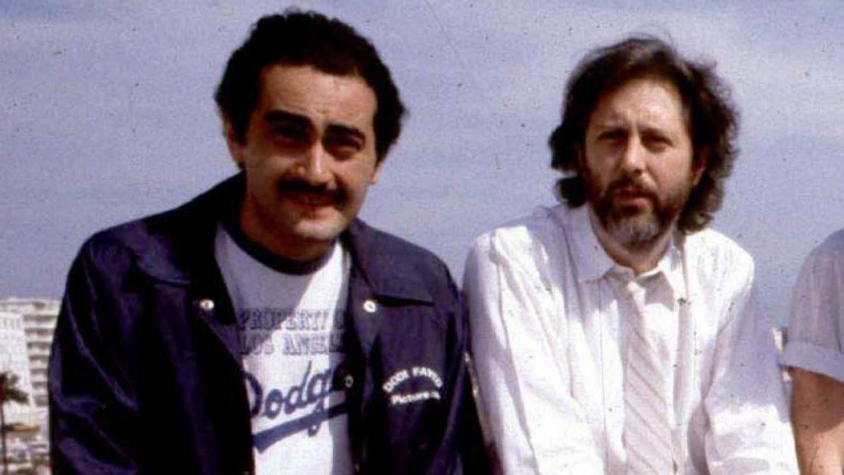 Dodi Al Fayed y David Puttnam en el rodaje de 'Carros de fuego'.
