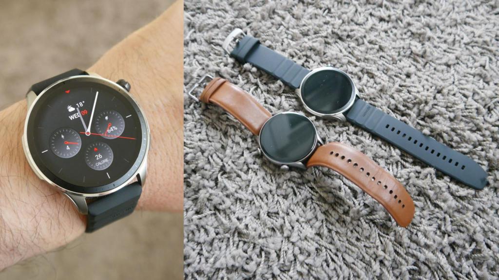 Dos modelos de Amazfit GTR, el GTR 3 y el GTR 4