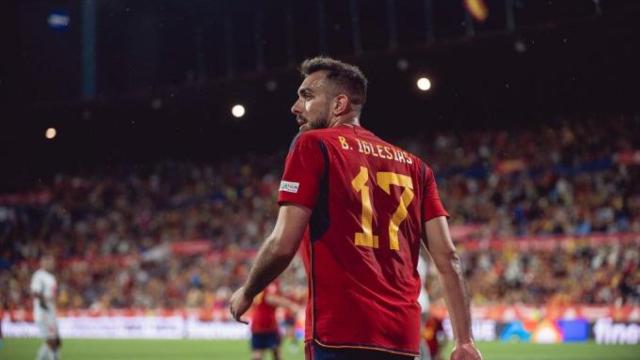 Borja Iglesias, con la Selección