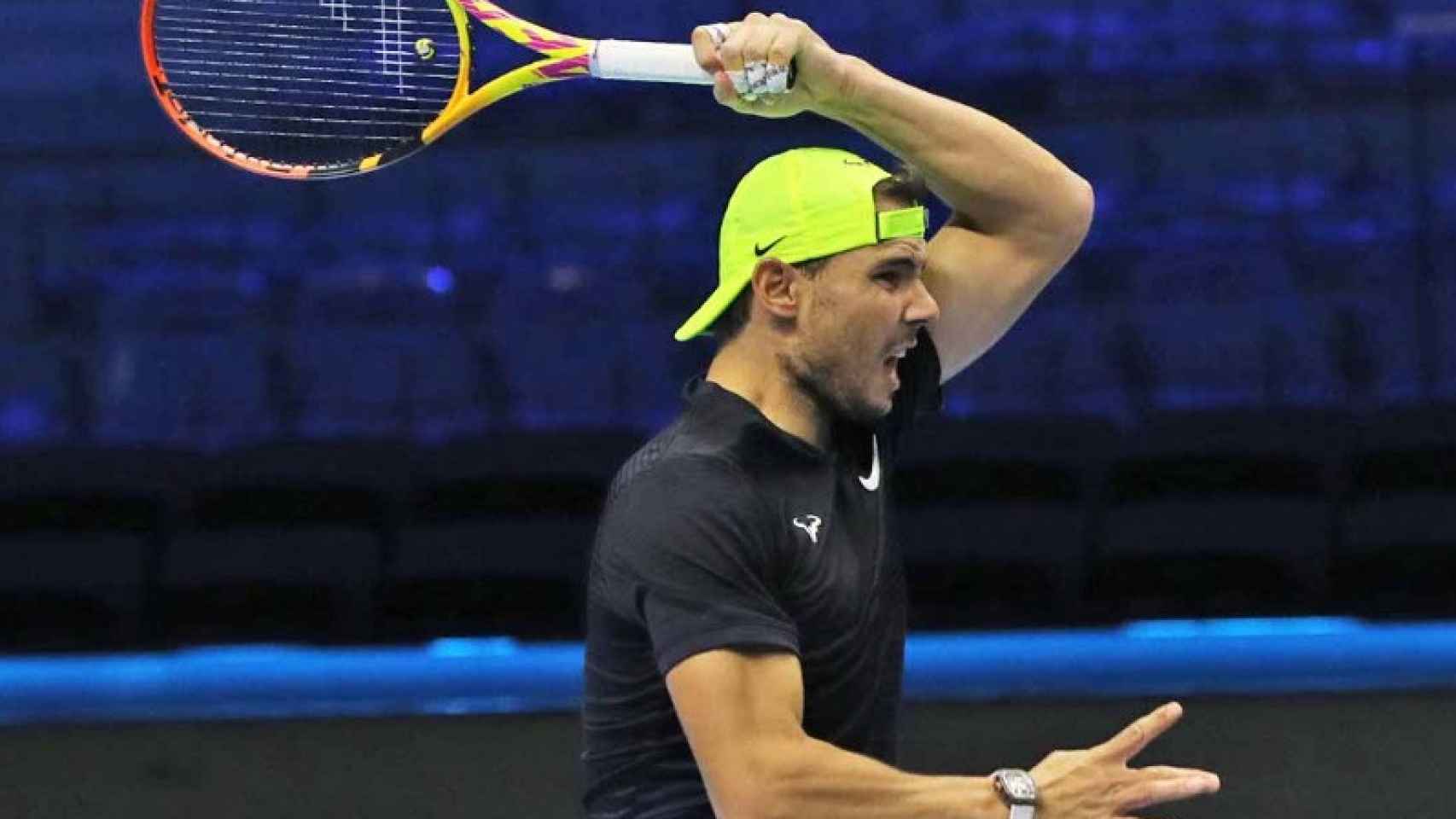 Rafa Nadal, entrenando en las ATP Finals