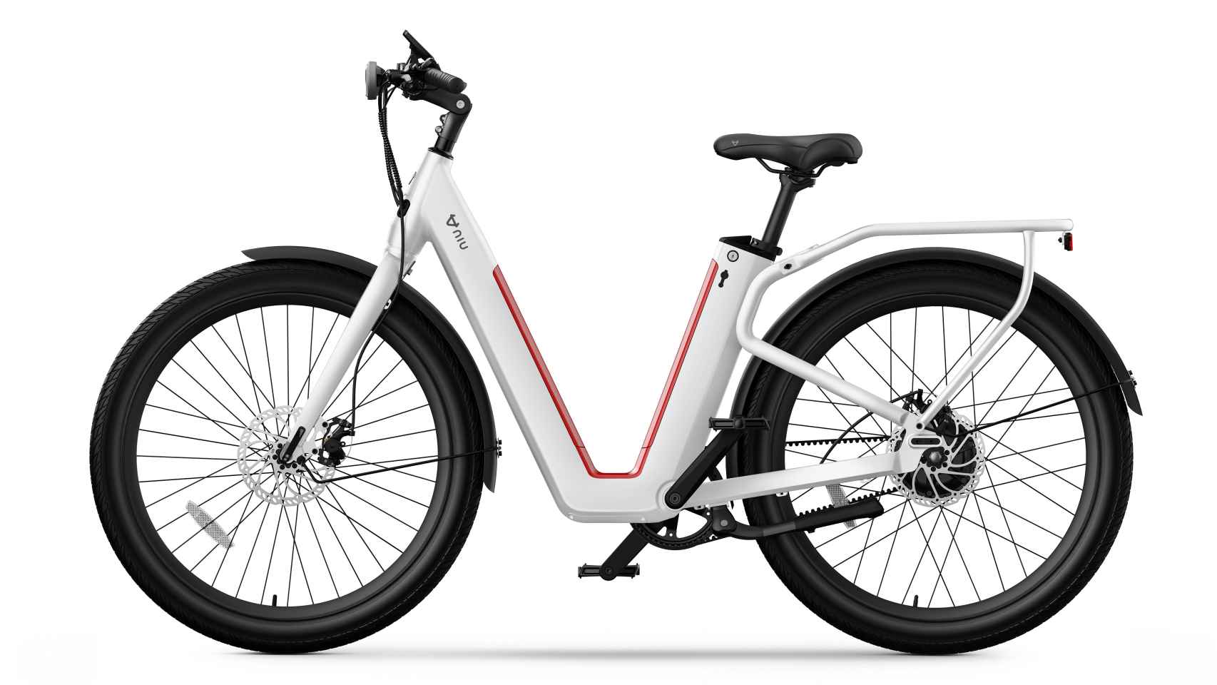 La bicicleta eléctrica BQi C3 Pro de NIU en color blanco