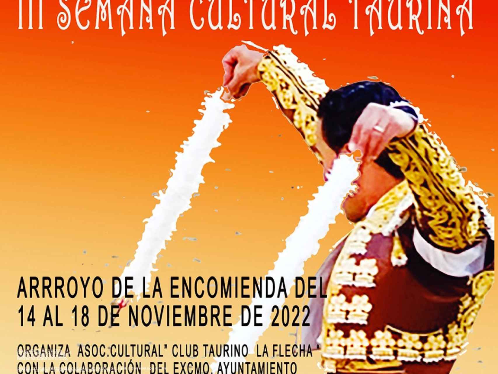 Cartel de la III Semana Cultural Taurina en La Flecha