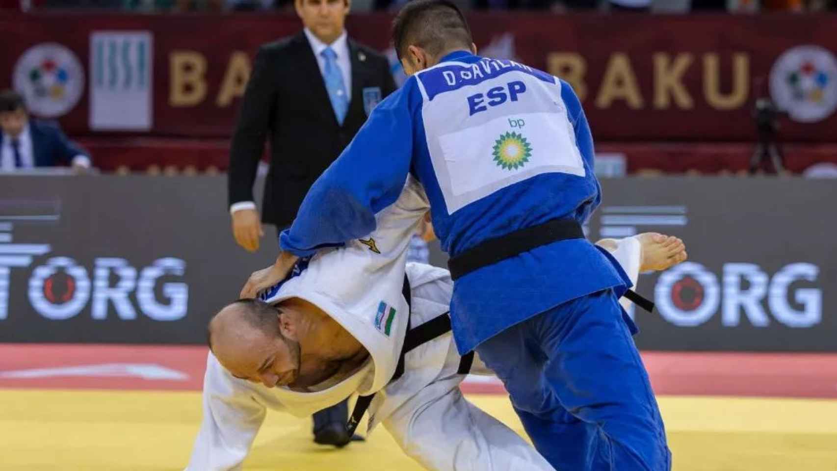 Daniel Gavilán durante el Mundial de judo para ciegos de Bakú 2022