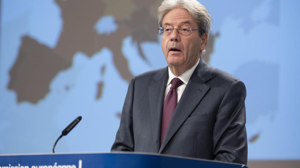 El comisario de Asuntos Económicos, Paolo Gentiloni, durante la rueda de prensa de este viernes