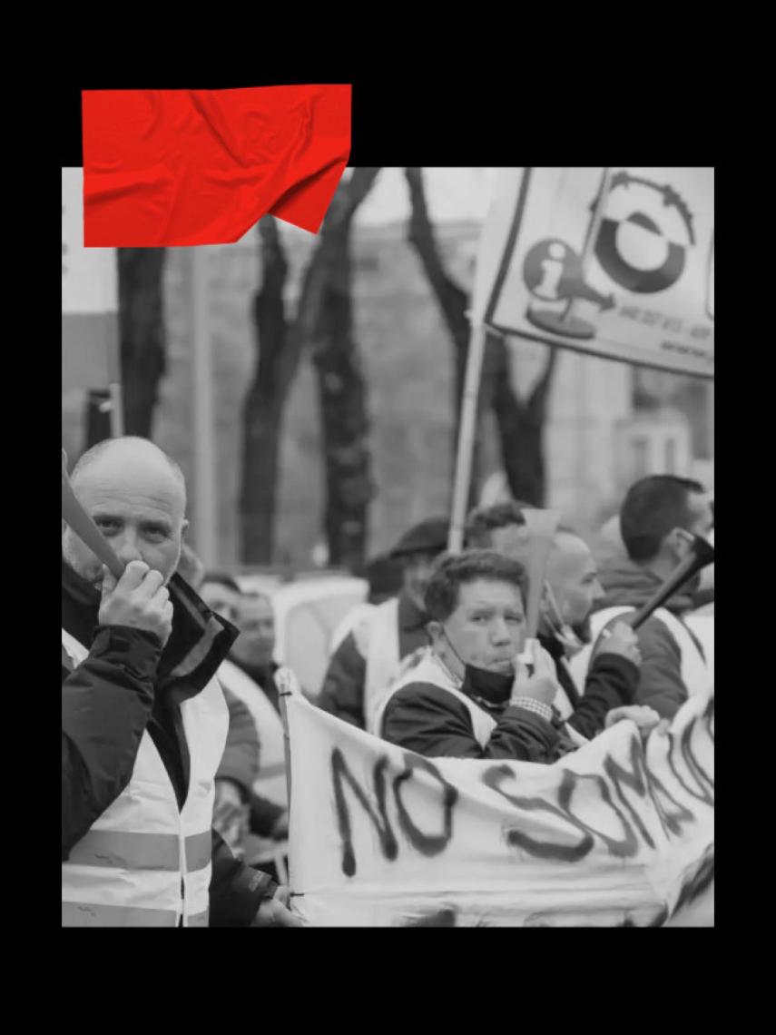 Una manifestación de transportistas.