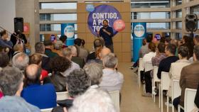 Xan Xove durante la presentación de su candidatura a la Alcaldía de A Coruña.